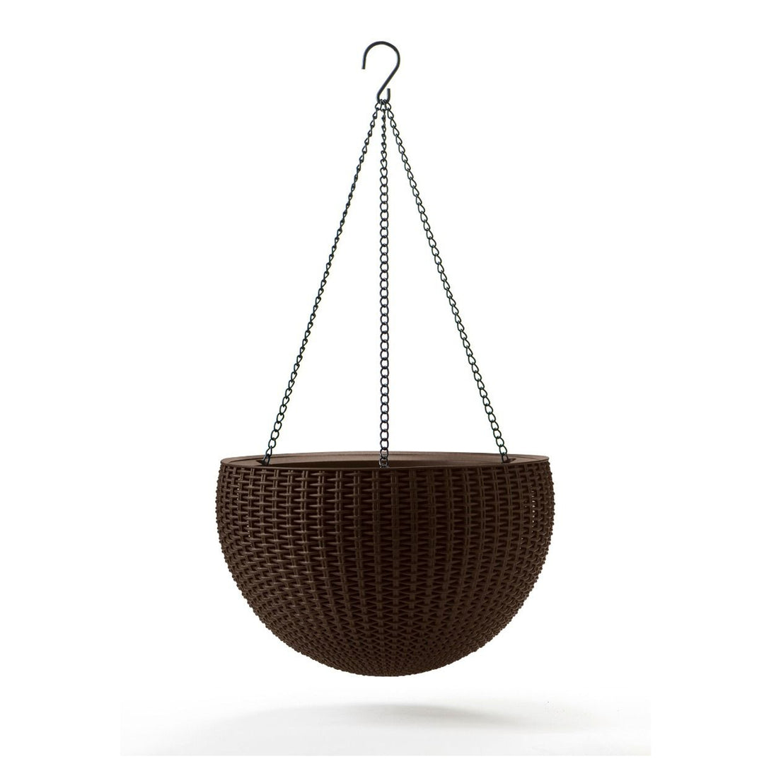 Macetero colgante para plantas, color marrón, forma redonda Keter Esfera