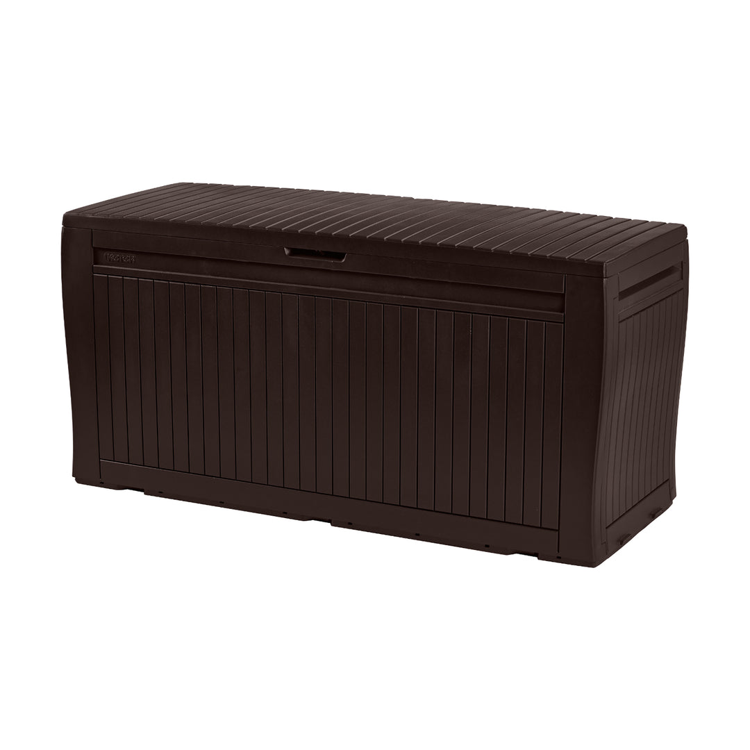 Baú para jardim ou terraço, espaçoso e durável, 270L, Keter Comfy, marrom
