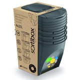Sortibox 4x25L Juego de 4 cubos de reciclaje, color gris