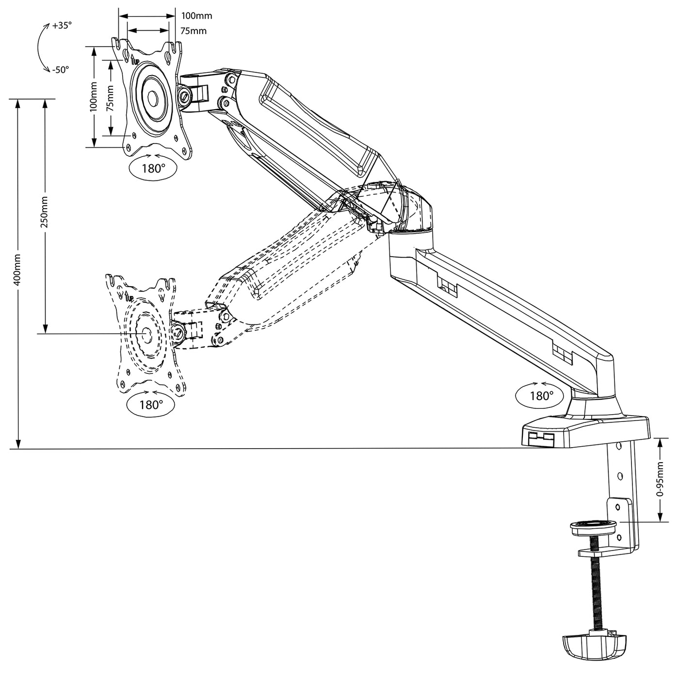 Soporte para monitor 13"- 27" 8 kg negro Maclean MC-860