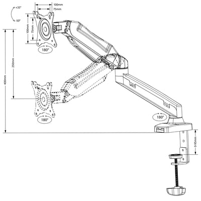 Suporte para monitor 13"- 27" 8 kg preto Maclean MC-860