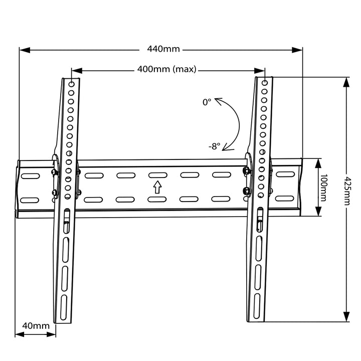 Soporte de pared ultra delgado para TV 26-55 " carga hasta 40 kg universal negro max vesa 400x400 Maclean MC-862