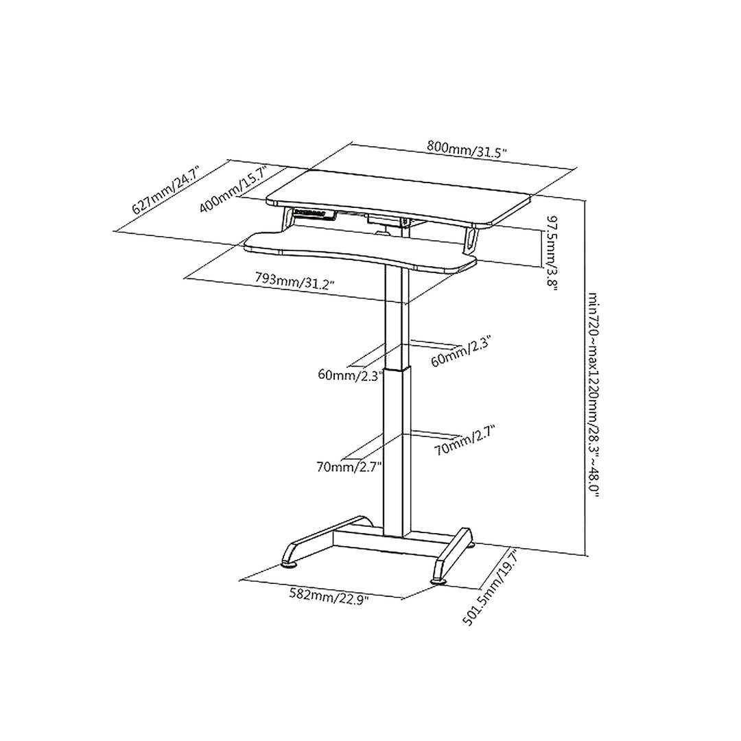 Maclean Brackets MC-835 Mesa de computador com suporte elétrico ajustável em altura