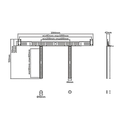 Soporte de barra de sonido universal de hasta 10 kg compatible con la mayoría de los soportes de TV y pared VESA 600x400