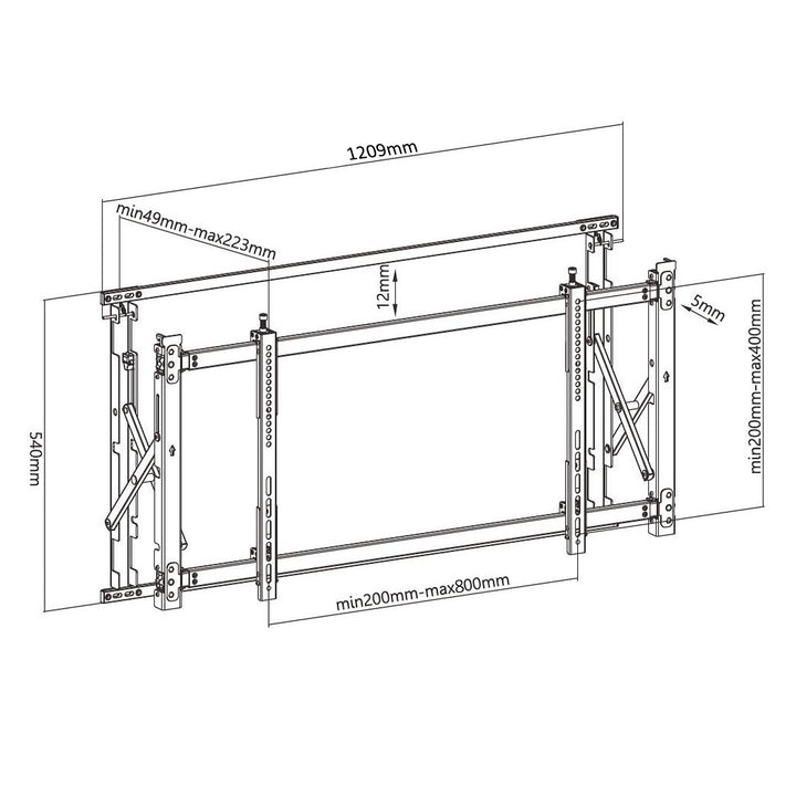 Soporte de TV ultra delgado 55" - 60" máx 35 kg señalización digital VESA máx. 800x600 Maclean MC-846