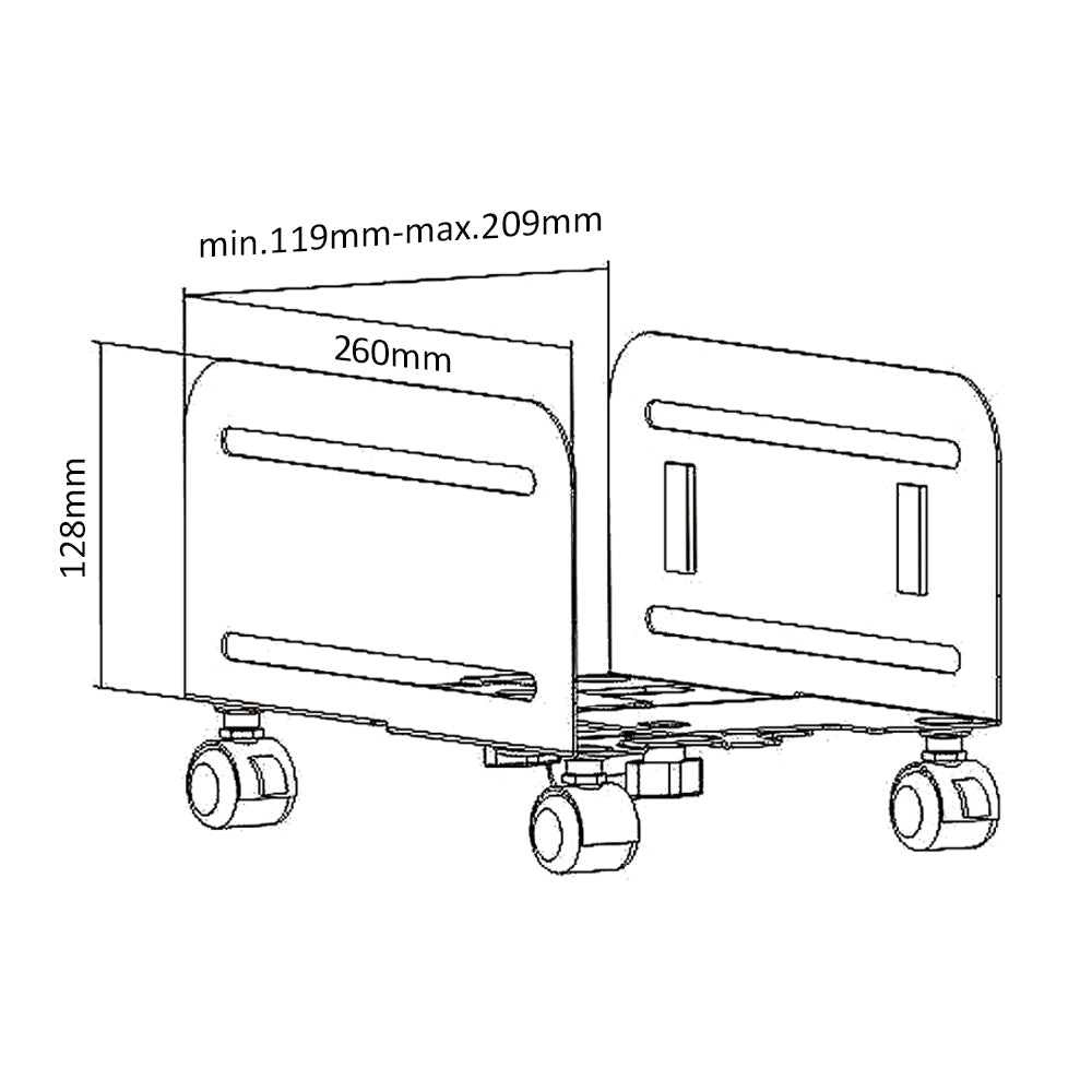 Soporte Universal Para Computadora Con Ruedas Soporte Móvil Para CPU Computadora Carro de hasta 10 kg