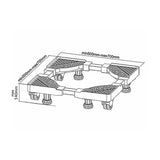 Base de suelo para lavadora con maximo peso soportado hasta 250 kg Anchura ajustable 500-700 mm 4 ruedas de goma 4 pies niveladores