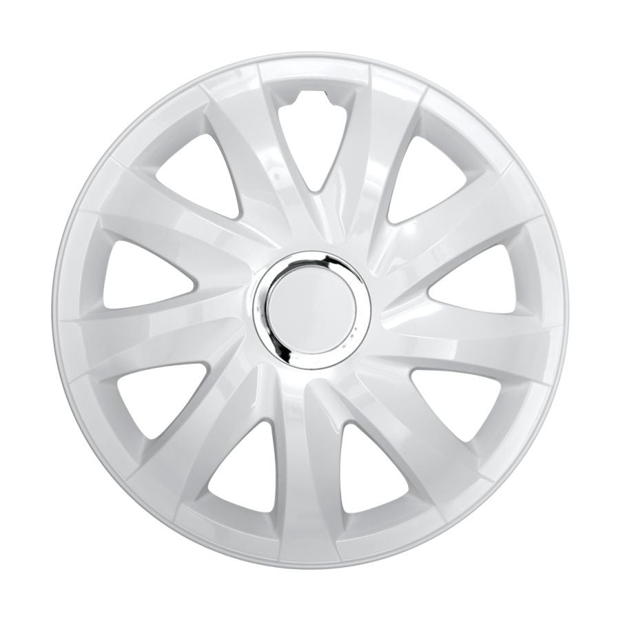 Tampões universais de encaixe NRM DRIFT de 16" lacados a branco, 4 peças