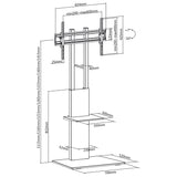 Soporte profesional de TV moderno con un estante máx. 40 kg máx. VESA 600x400 Maclean MC-865