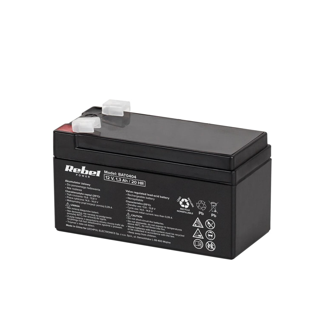 Batería de gel Rebel sin mantenimiento 12V 1,3Ah, larga duración