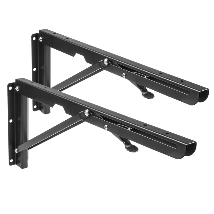 2X de Soportes de Pared Plegable Ajustable Triángulo Ángulo Soporte de pared en negro MC-876