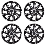 Tapacubos 17 " negro y plata set de 4 piezas NRM QUAD BICOLOR SILVER BLACK