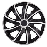 Tapacubos 17 " negro y plata set de 4 piezas NRM QUAD BICOLOR SILVER BLACK