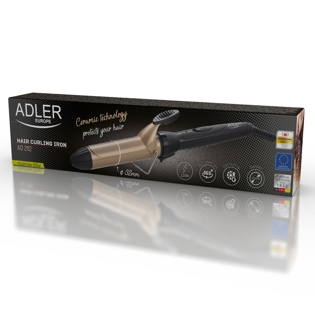 Adler AD 2112 Modelador de cachos com baixo consumo de energia e revestimento cerâmico