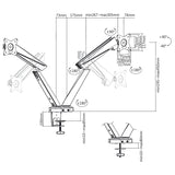 Soporte para juegos para 2 monitores LCD 17-32 " 2x 8kg max 16 kg VESA 75x75 y 100x100 NanoRS RS887
