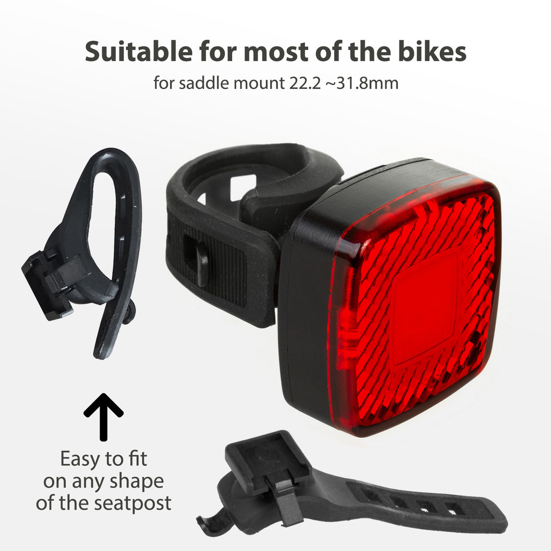 Luz LED trasera para bicicleta 37x37x16mm Maclean MCE355