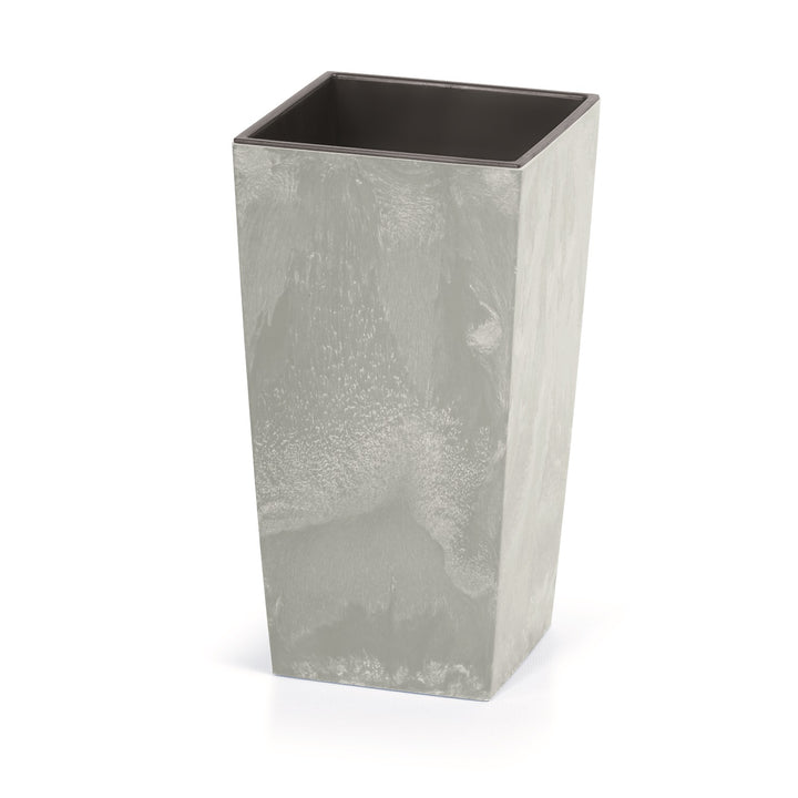 Floreira com inserção de cor e padrão imitando concreto Urbi Square Beton DURS140B-422U