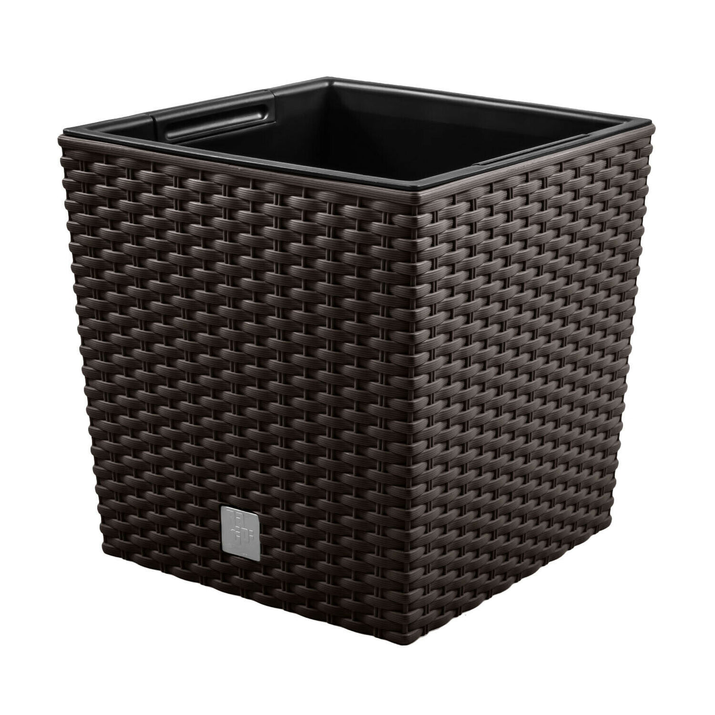 Pote com tanque, imitação de rattan natural Rato Low DRTS400L-440U - cor âmbar