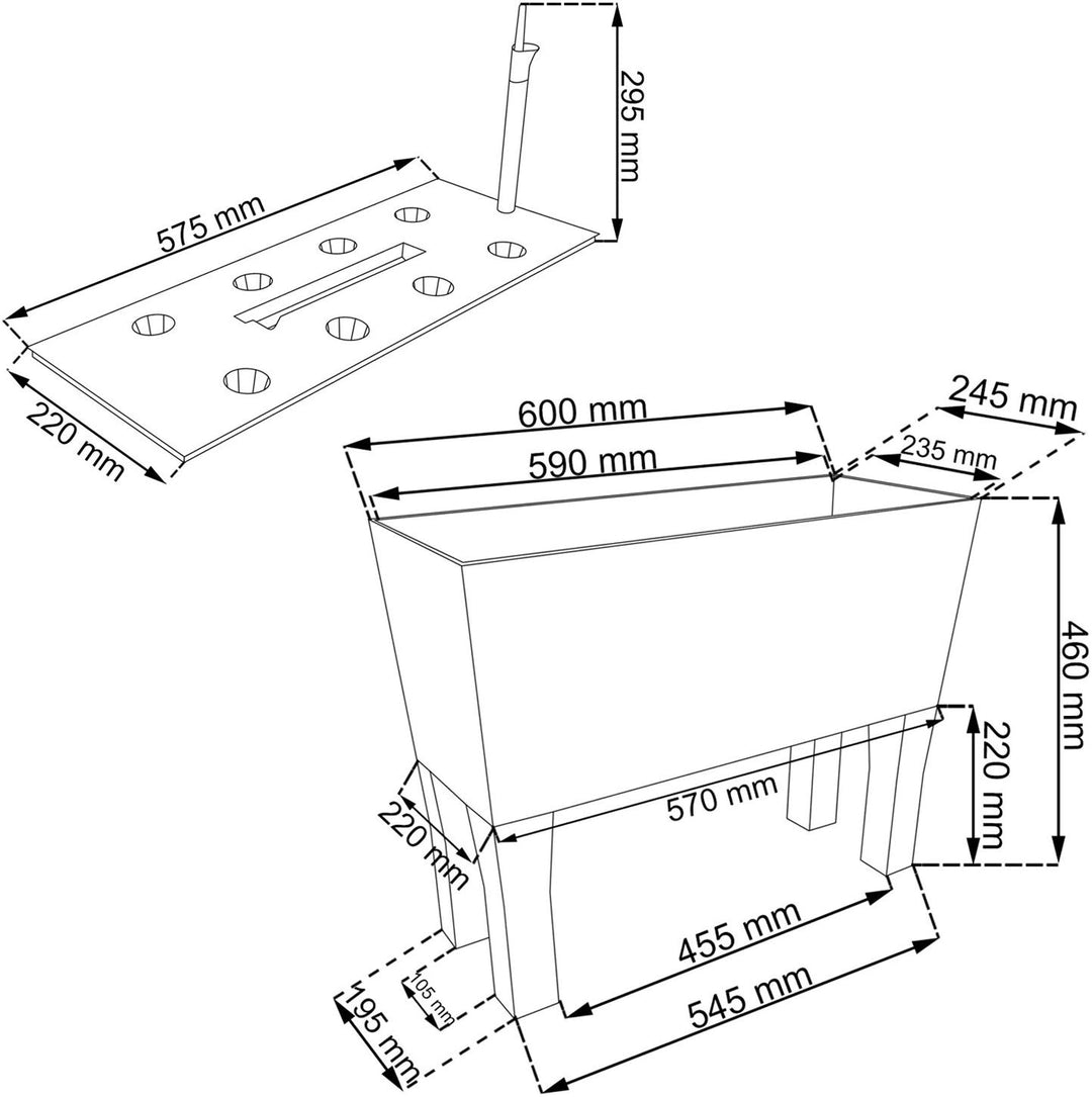 Prosperplast Rato Case DRTC600H S433 vaso de vime antracite