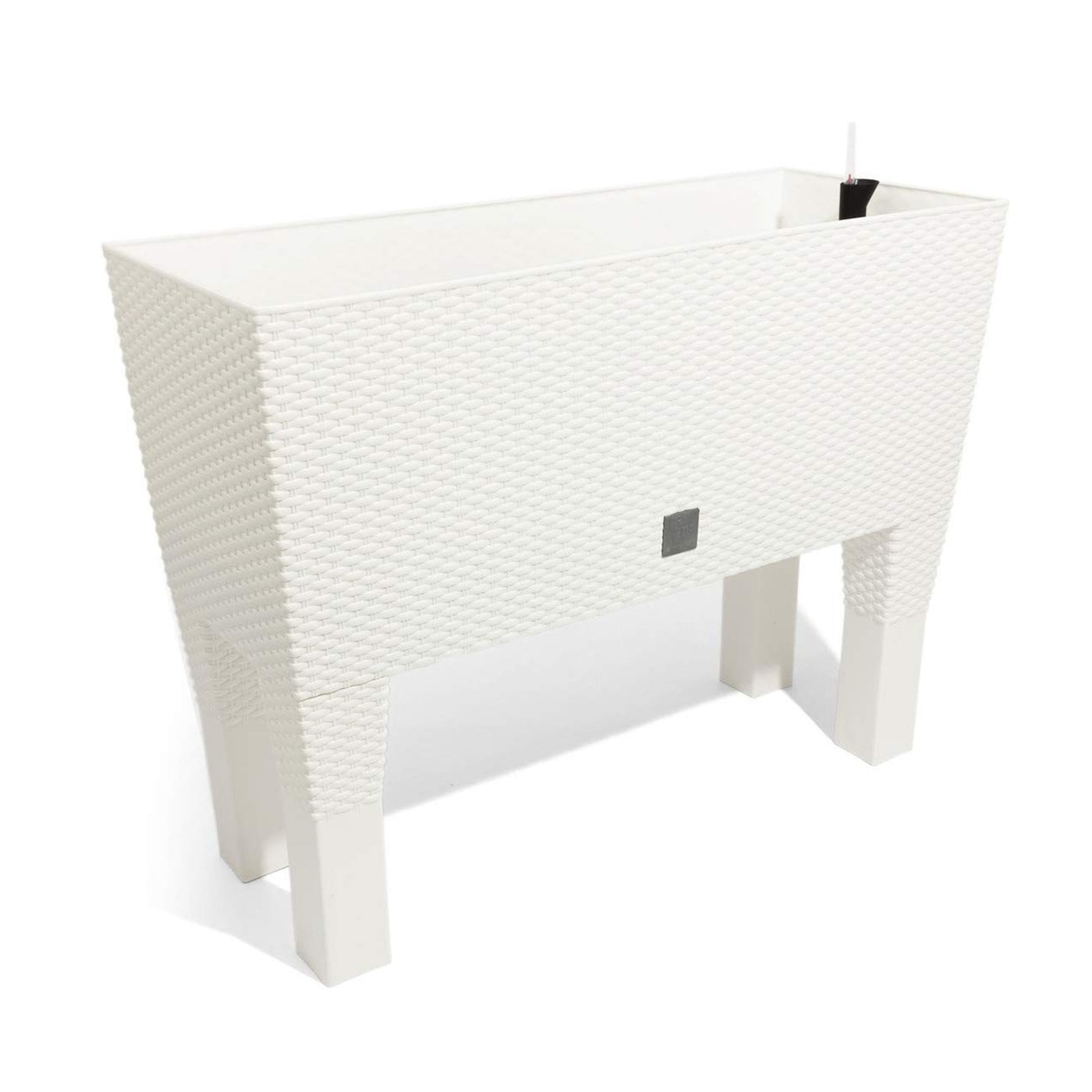 Maceta grande con sistema de riego, diseño ratán - Prosperplast Rato Case DRTC600H S449, blanco