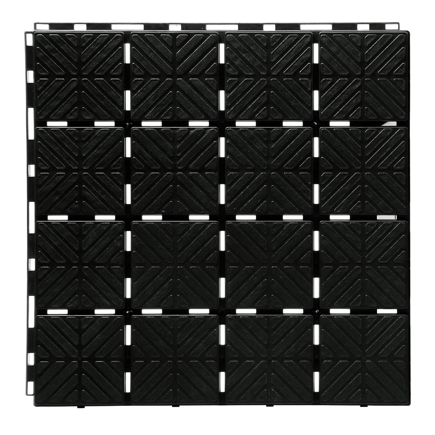 Pacote de 9 telhas plásticas medindo 40 x 40 x 2 cm para 1,5 metros quadrados Easy Square IES40 preto