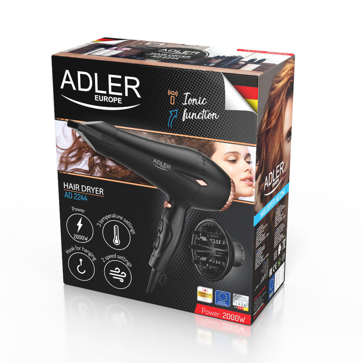 Adler AD 2244 Secador de cabelo 2000 W com difusor ION