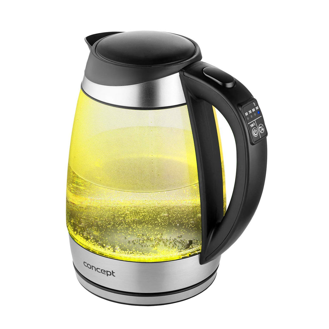 Chaleira elétrica de vidro 1.7L com temperatura controlada Concept RK4120