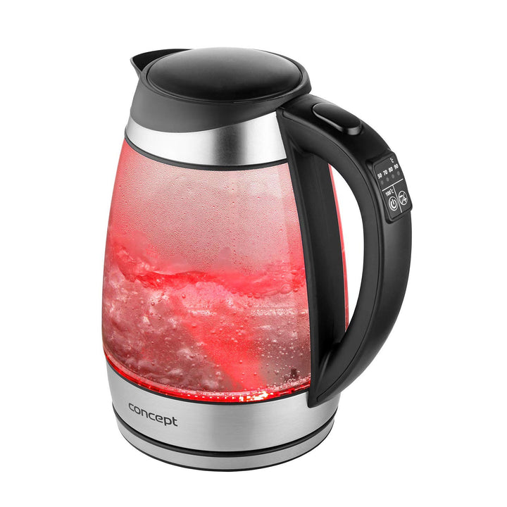Chaleira elétrica de vidro 1.7L com temperatura controlada Concept RK4120