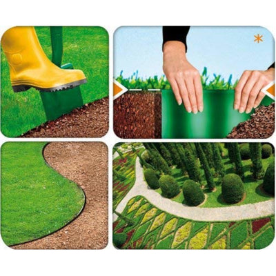 Borde de jardín corrugado de plástico impermeable y flexible 20cm x 9m Cellfast VERDE