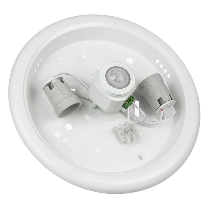 Plafón de techo con sensor PIR y fuente de luz reemplazable 2x max 40W con base E27, 220-240V ~ 50 / 60Hz MCE324