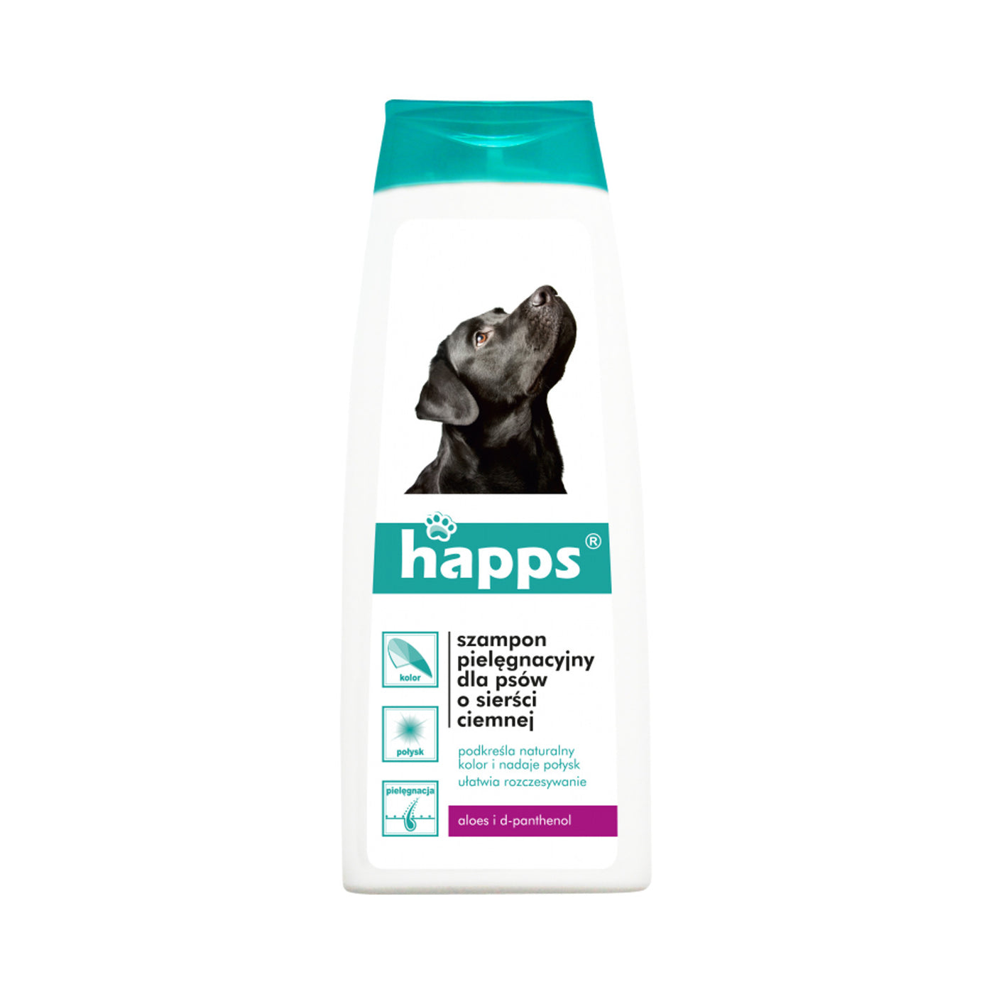 Champú para el cuidado de perros con pelaje negro y oscuro Happs 200ml