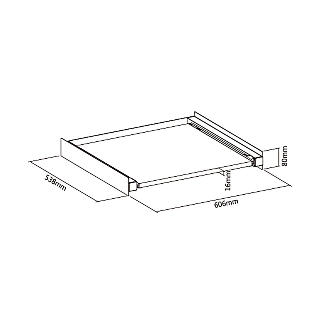 Maclean MC-890 Rack de conexão universal com prateleira removível para máquinas de lavar ou secadoras de 60x53 cm Rack intermediário que economiza espaço até 60 kg