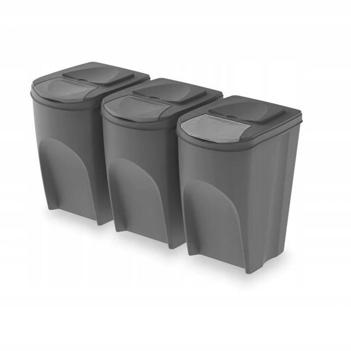 Sortibox 3x25L Conjunto de 3 contentores de reciclagem com capacidade total 105L