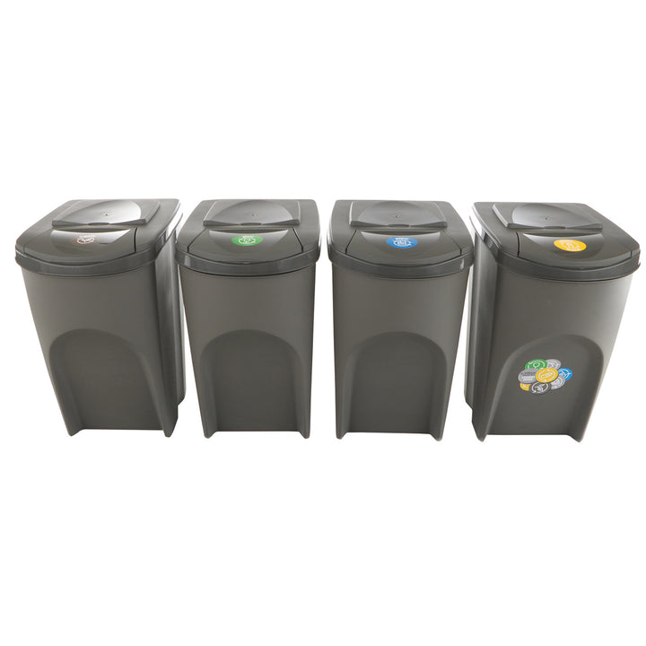 Conjunto de 4 contentores de reciclagem com capacidade de 140L Sortibox 4x35L