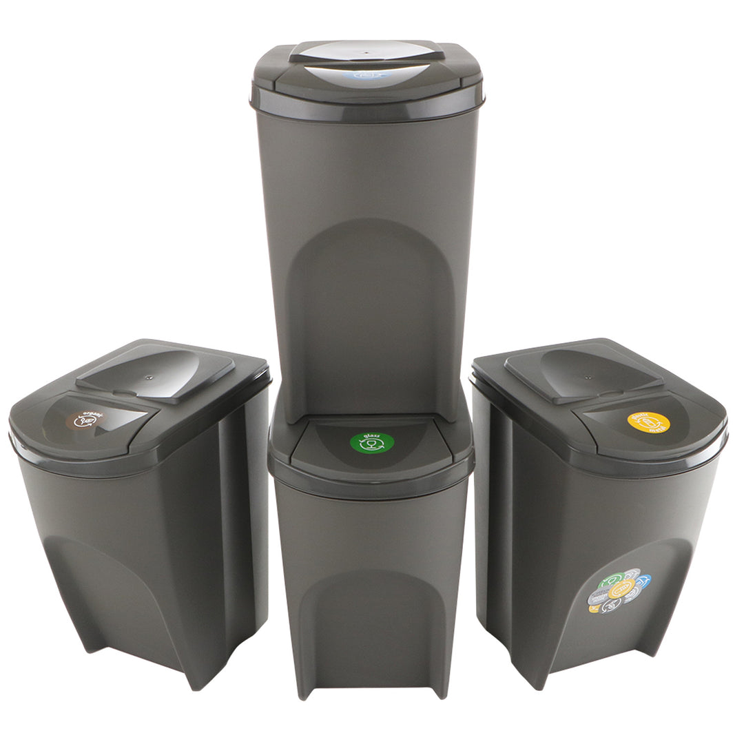 Conjunto de 4 contentores de reciclagem com capacidade de 140L Sortibox 4x35L