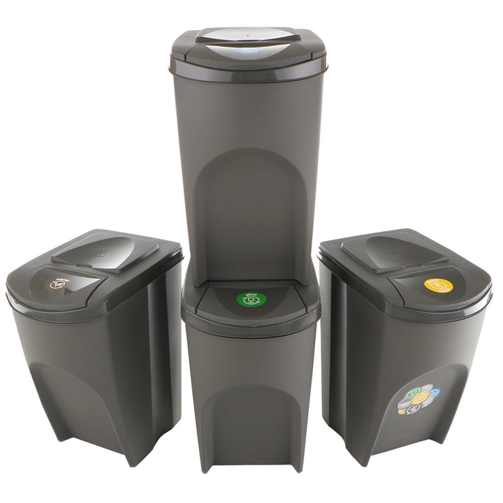 Conjunto de 4 contentores de reciclagem com capacidade de 140L Sortibox 4x35L