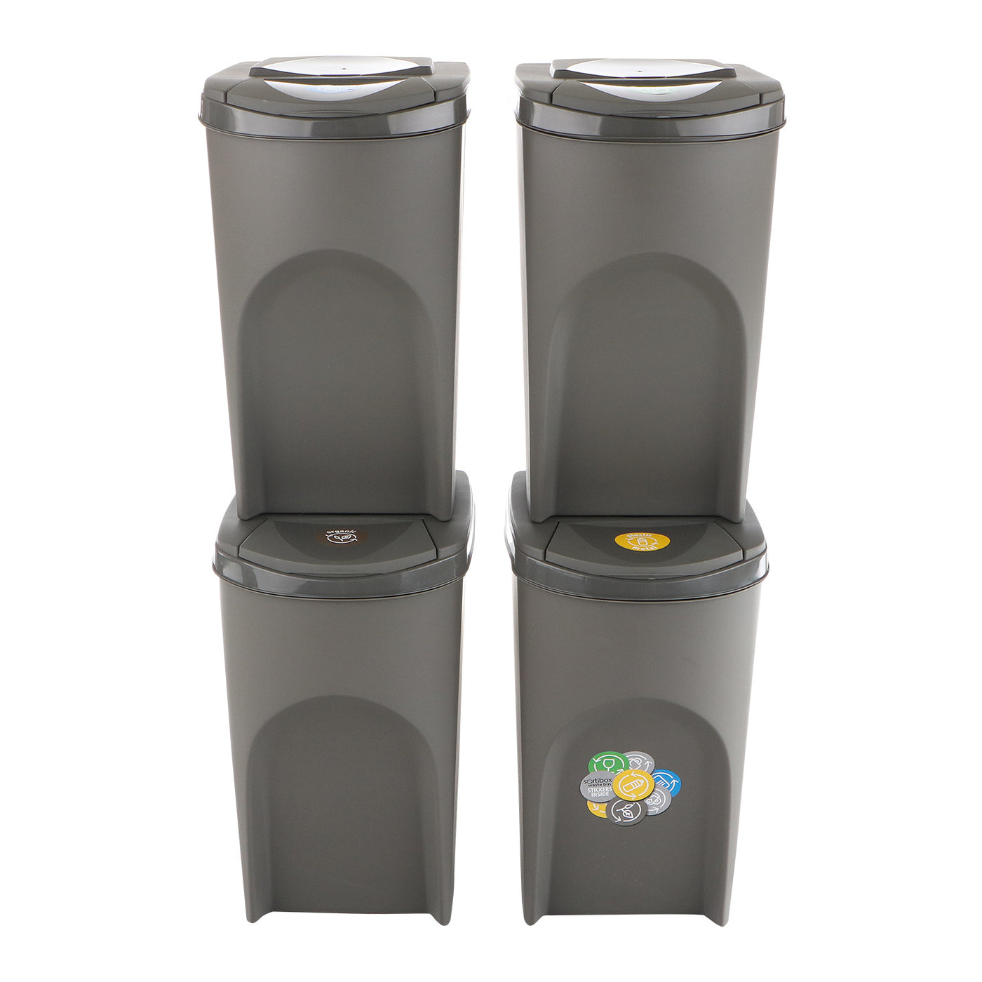 Juego de 4 cubos de reciclaje con capacidad de140L Sortibox 4x35L