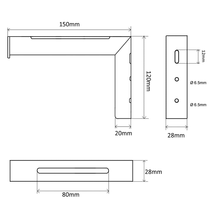 Conjunto de 2 suportes para telas de projeção máx. carga 25KG (por conjunto), aço Maclean MC-923