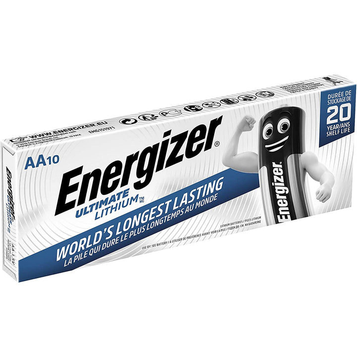 10 baterias de lítio Energizer L91 Ultimate Lithium R6 AA para fotografia