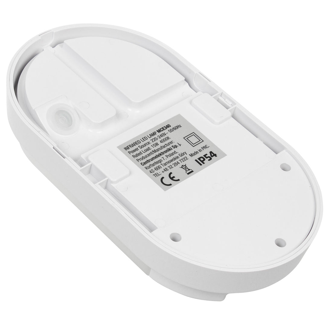 Lámpara LED con sensor de movimiento por infrarrojos 1100lm 15W IP54 blanco, blanco natural (4000K) MCE340 W Maclean Energy