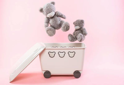 Contenedor para juguetes con ruedas 55L BranQ Teddy Bear Box