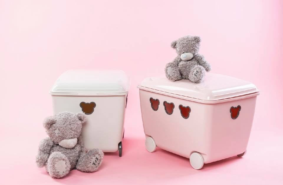 Caixa de brinquedo com rodas BranQ Teddy Bear 55L