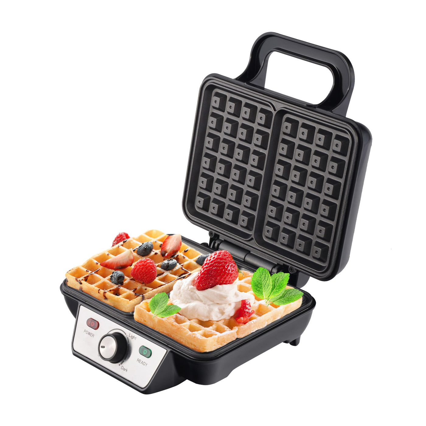 A máquina de waffles de 1600 W assa 2 waffles XXL ao mesmo tempo Camry CR 3046