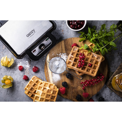 A máquina de waffles de 1600 W assa 2 waffles XXL ao mesmo tempo Camry CR 3046