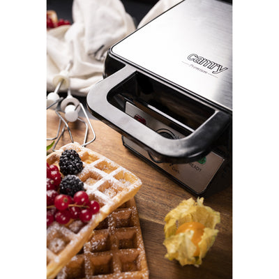 A máquina de waffles de 1600 W assa 2 waffles XXL ao mesmo tempo Camry CR 3046