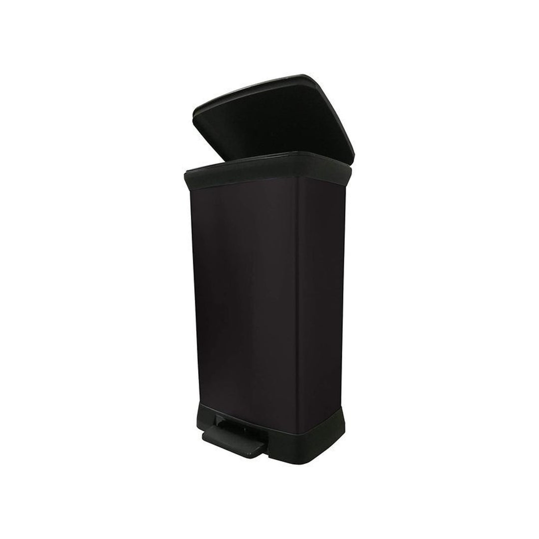 Papelera metálica con pedal CURVER DECO BIN 50L - color negro