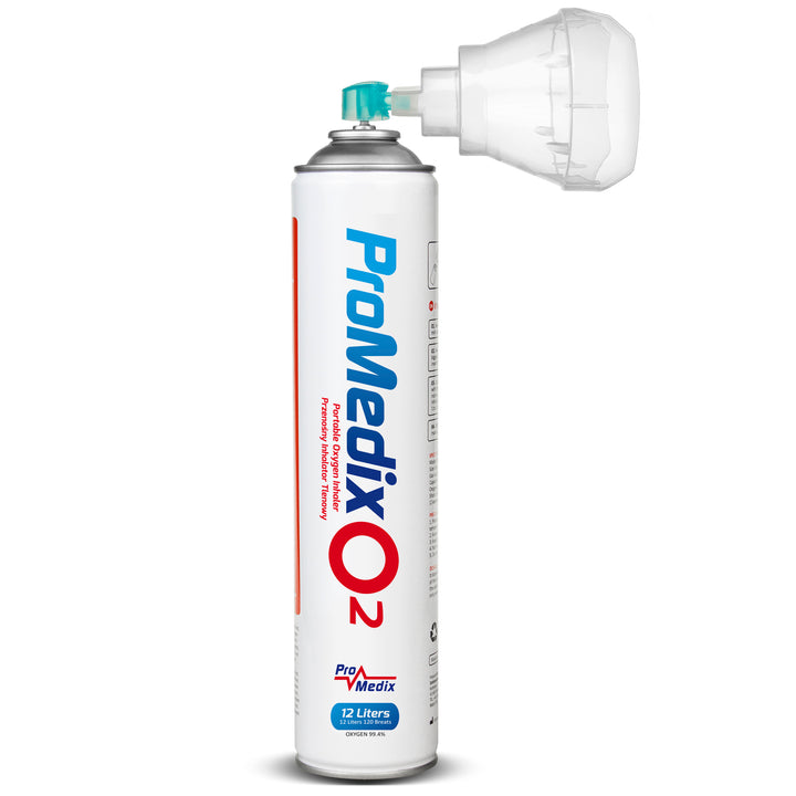 Oxígeno médico para inhalación en lata 12L 99,4% Promedix PR-994