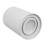 Foco de techo orientable con casquillo GU10 para lámparas LED y halógenas hasta 40W para montaje en superficie, blanco, 80x115mm, aluminio MCE422 W