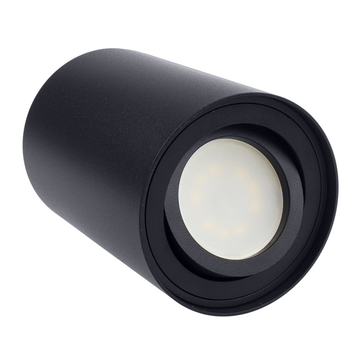 Spot de teto ajustável com casquilho GU10 para lâmpadas LED e halógenas até 40W para montagem saliente, branco, 80x115mm, alumínio MCE422 B