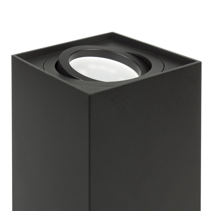 Spot de teto halogênio GU10, preto, 80x80x115mm, quadrado, alumínio MCE426 B